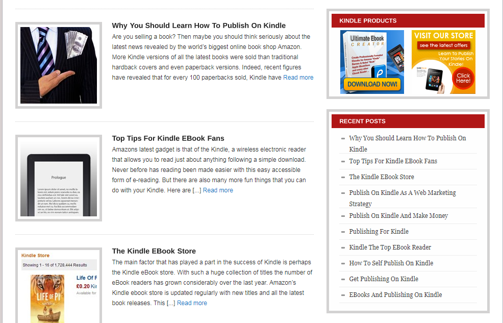 Kindle Publishing Guide Affiliate Website - Free Hosting / Setup