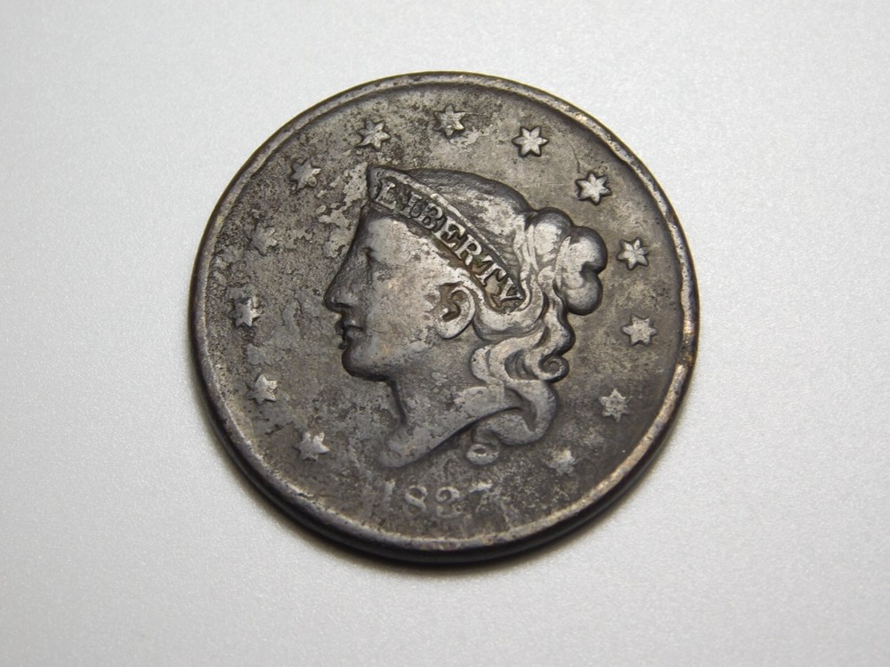 US COINS 1837 CORONET HEAD LARGE CENT