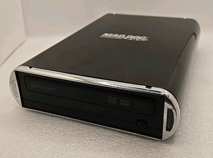 MAD DOG MULTIMEDIA external DVD-RW DRIVE - (Untested) Powers on Fan Runs