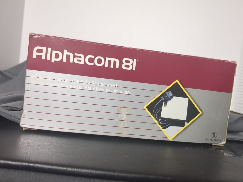 VINTAGE Alphacom 81 Dot Matrix Printer Cartridge Atari Interface Cable in boxes