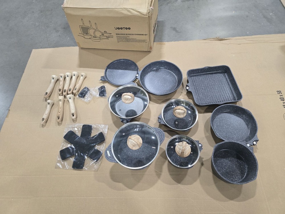 JEETEE NON-STICK 20 PIECES COOKWARE SET - GRAY