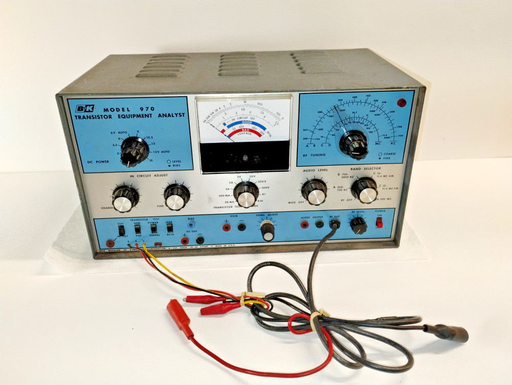 B&K Model 970 Transistor Analyst, Pwr Supply, VOM, RF Generator, UNTESTED
