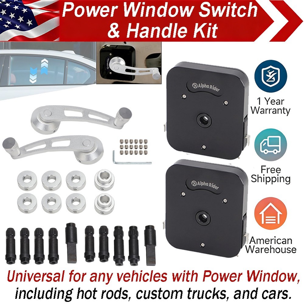 Universal Power Window Crank Switch & Lever Handle Manual to Electric Conversion