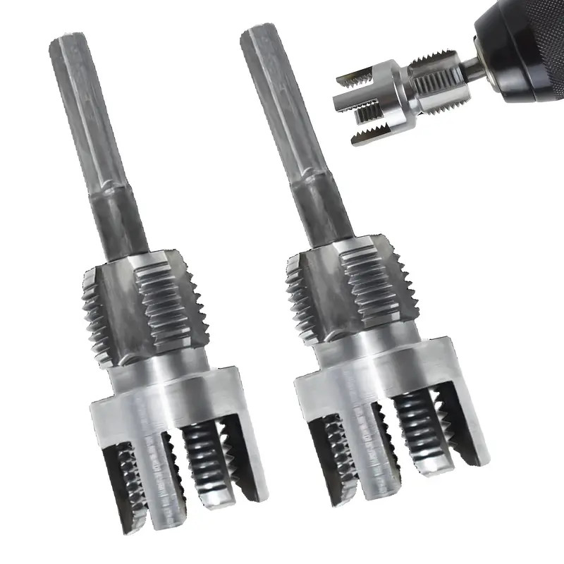 Integrated Internal & External Pipe Threading Tool For 1/2'' + 3/4'' Water Pipe