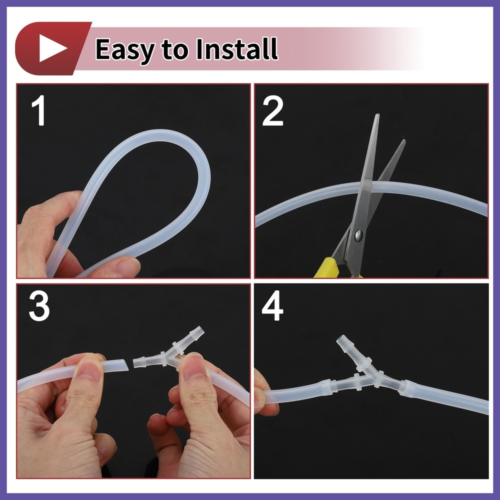 Plastic Hose Barb Fitting 3/16" OD Barb Cross 4*Way Pipe Connector Clear 10Pc