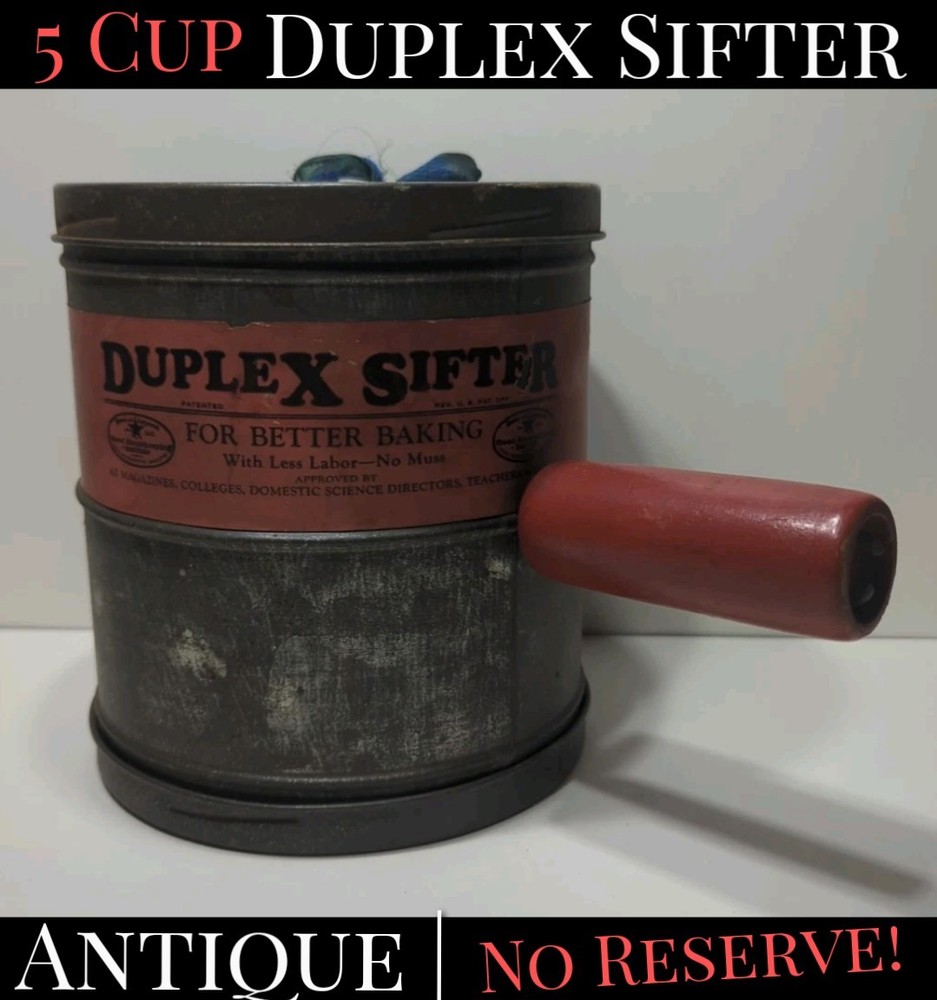 ✨VINTAGE✨ 1920's Duplex Sifter Lable RED HANDLE 5 cup
