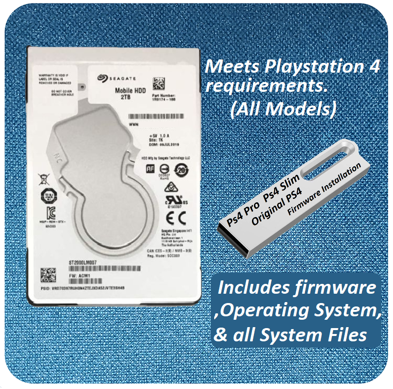 PS4 2TB Internal Hard Drive & USB Firmware Installation Drive
