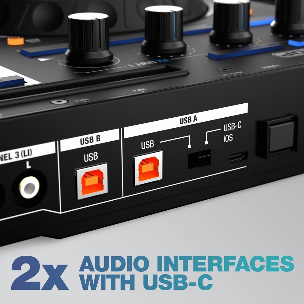 Pro 4-Channel DJ Controller with Enhanced Jog Wheels & Multi-Mode Performance