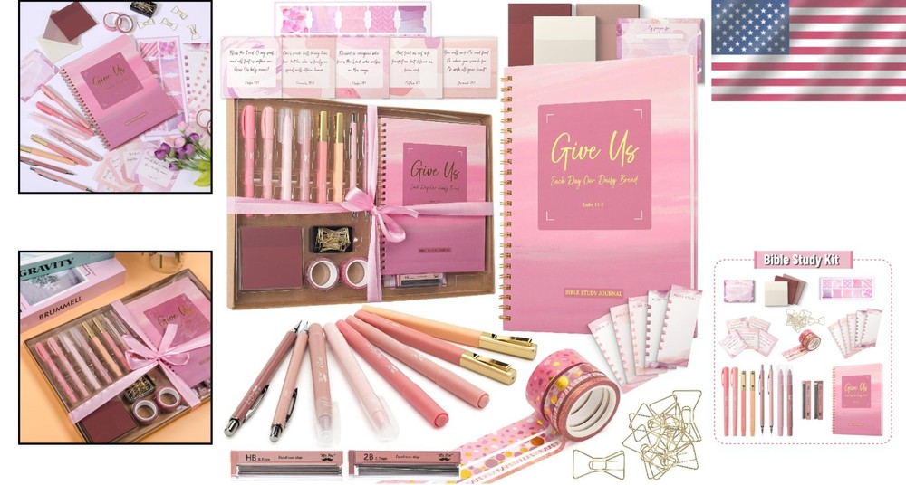 High-Quality Bible Study Kit with Refillable Highlighters & Mechanical Pencils