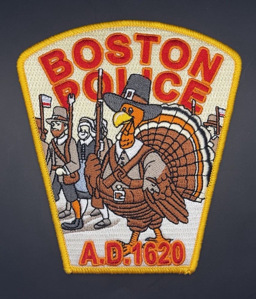 Boston Police Patch Set Thanksgiving - MA