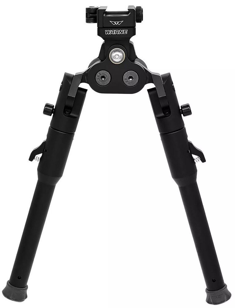 Warne Scope Mounts Bipod Black Anodized QD Interface Head With Lite Legs - 7921M