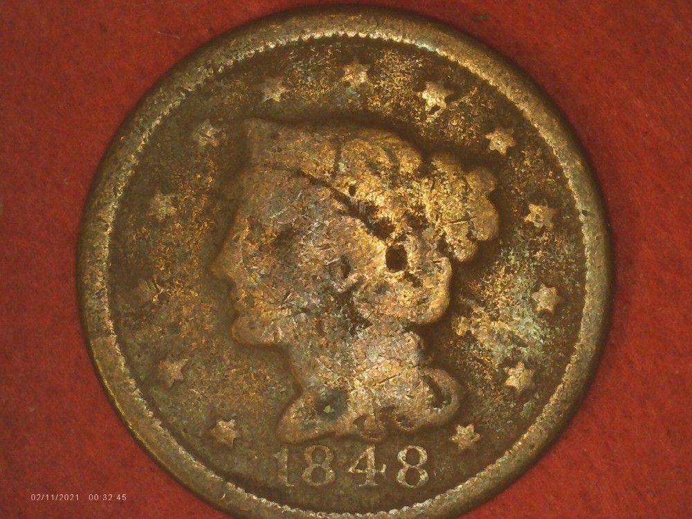 1848 Braided Hair Large Cent