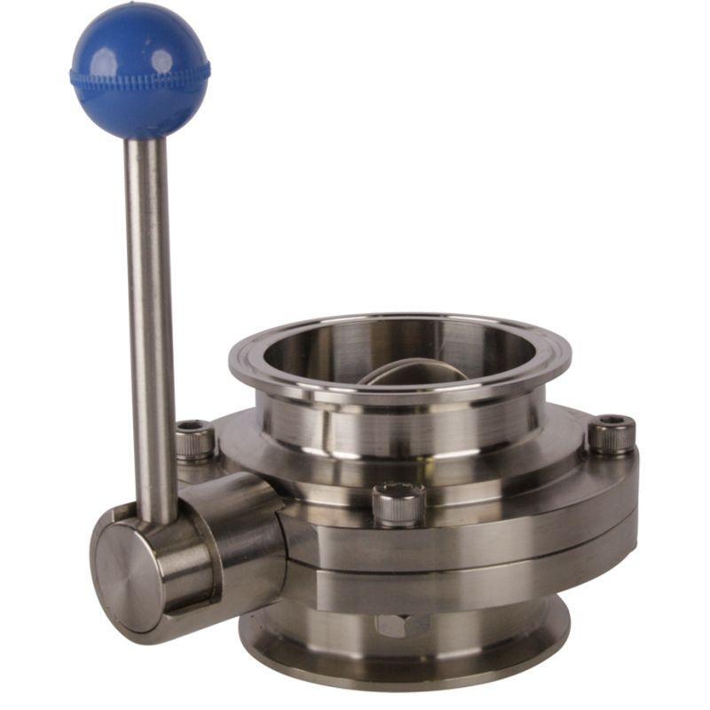 Sanitary Butterfly Valve | Tri Clamp 3 inch Pull Handle/EPDM Seat