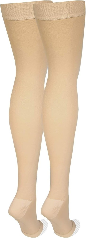 Amazon Basic Care Medical Compression Stockings LARGE 20-30 mmHg Support Beige