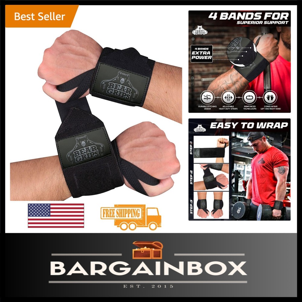 Secure & Comfortable Wrist Wraps for Weightlifting - Ideal for Strength Training