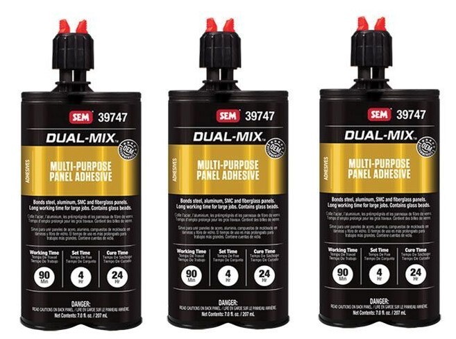 SEM 7oz Dual Mix Multi Purpose Auto Body Panel Bonding Adhesive 39747 (3 Pack)