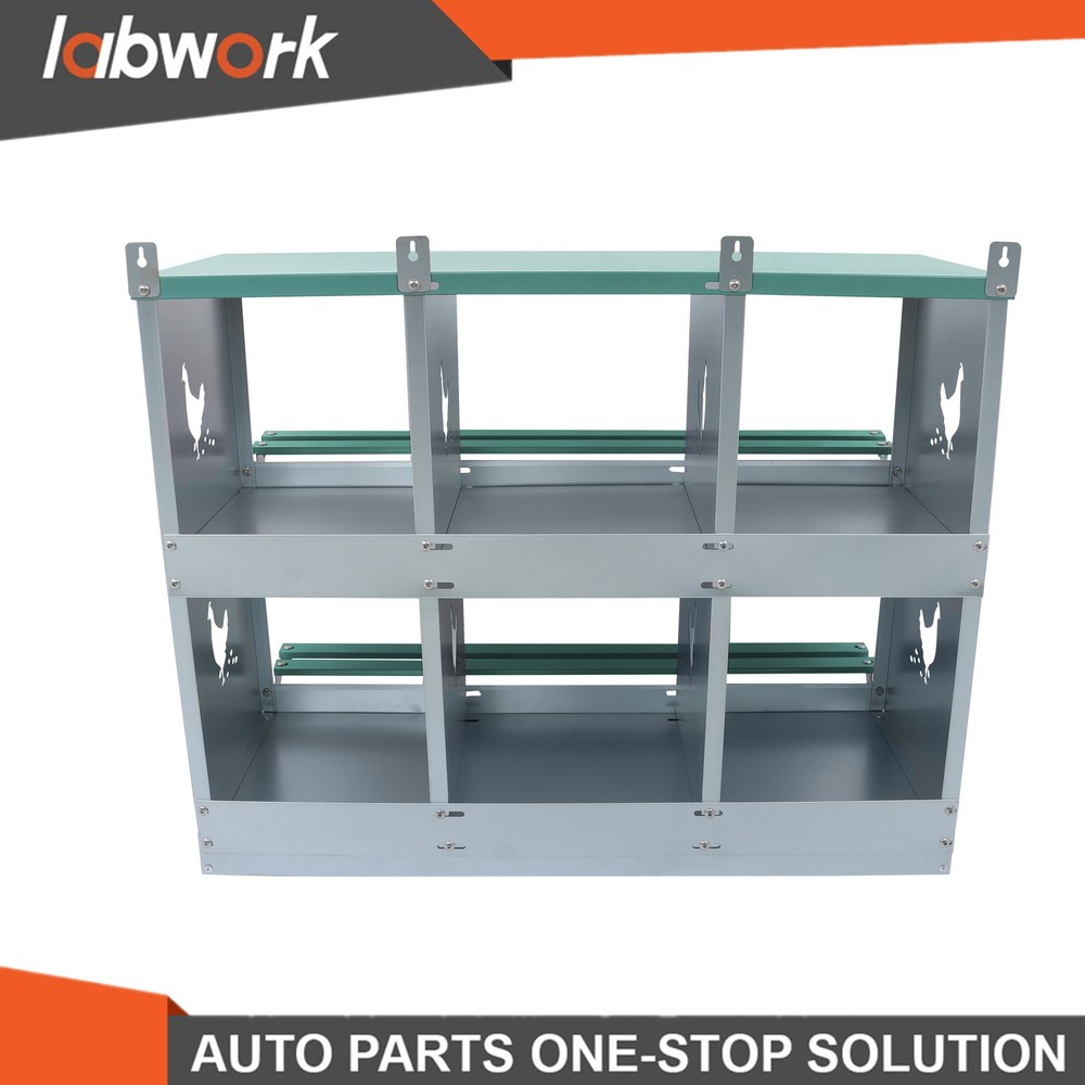 Labwork 6-Compartment Metal Poultry Nesting Box Wall Mount Easy Egg Collection