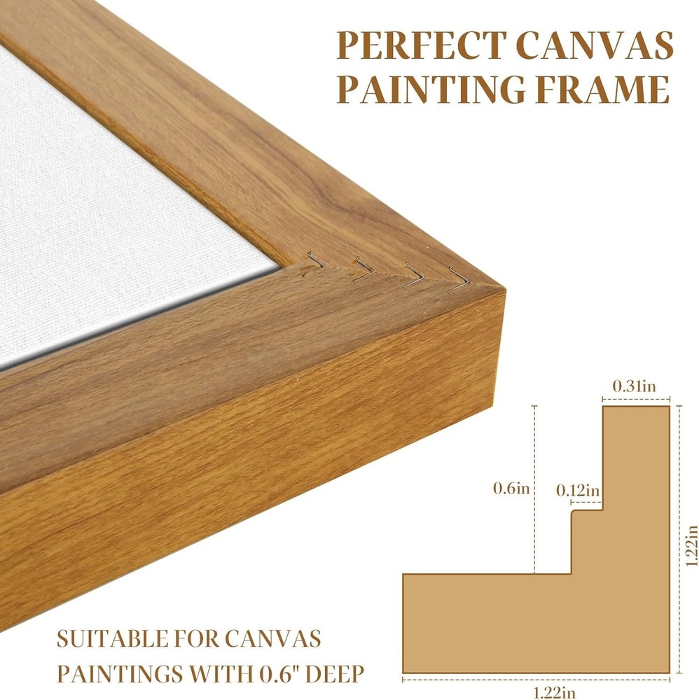 2 Pack Floater Frame for 12x16 Inch Canvas Painting, Solid Floating Frame for...