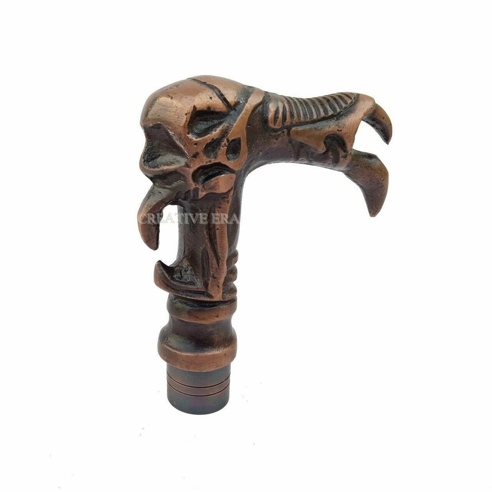 Brass Antique Finish Obsolate Dragon Victorian Head Handle for Walking Stick