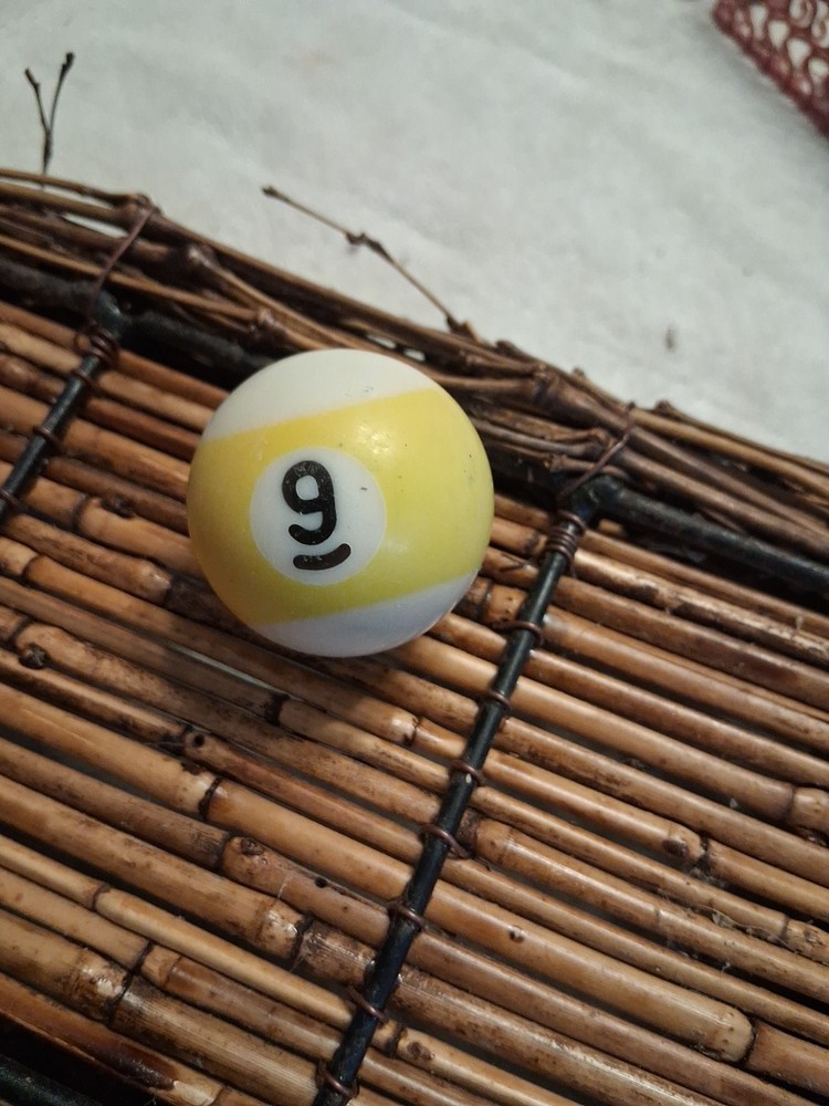 Replacement Mini Billiard Pool Ball - Yellow White Strip #9