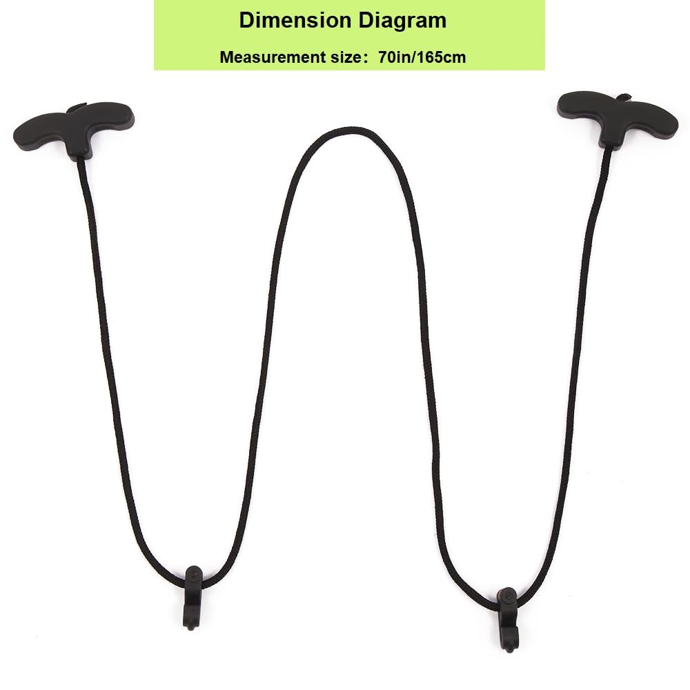 AHOSOUTLY Crossbow Pull Cord Cocking Rope Device Double Handle Black