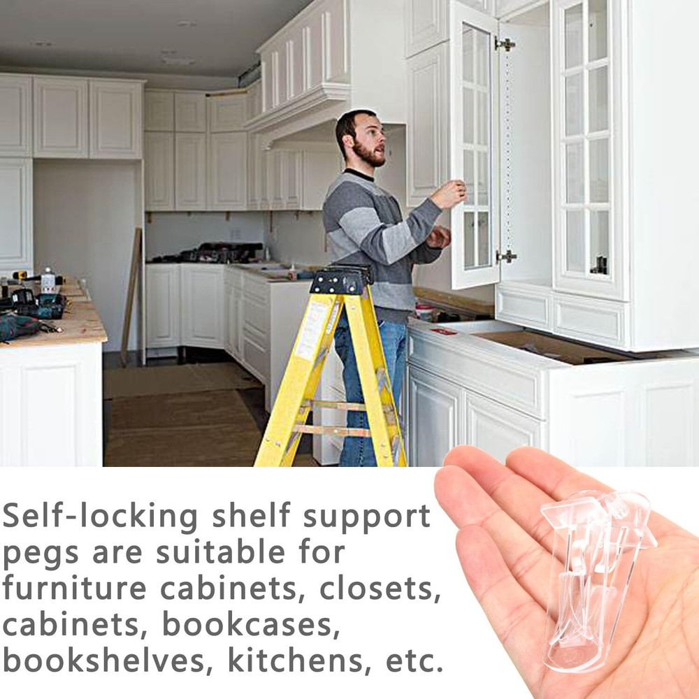 20pcs Plastic Locking Shelf Support Pegs6mm Shelf Pins Self-Locking Bracket C...