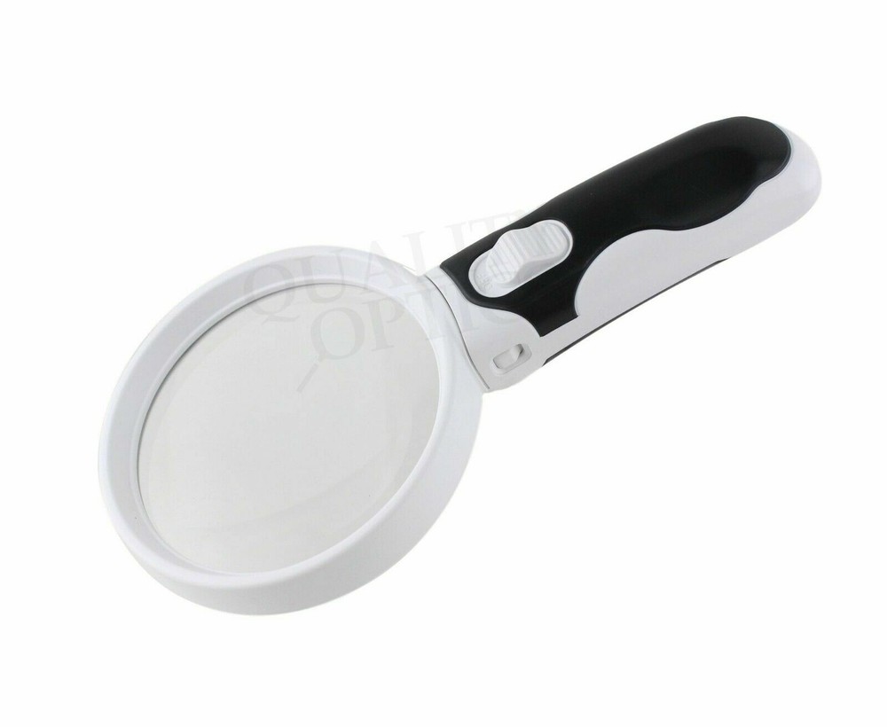 Quality Optics® Easy Grip Illuminated Hand Magnifier 4pc Interchangeable LED