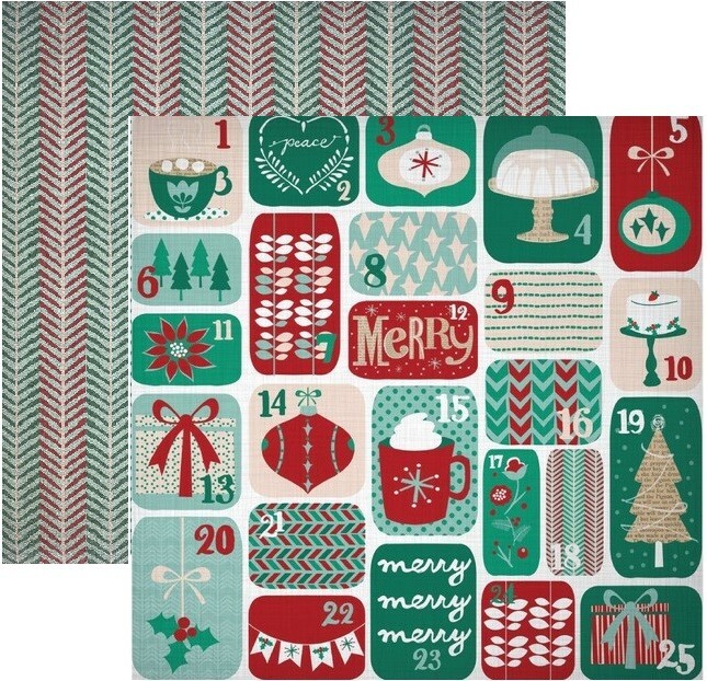 Merry Christmas - Countdown, DS scrapbook paper - Hazel & Ruby VM318