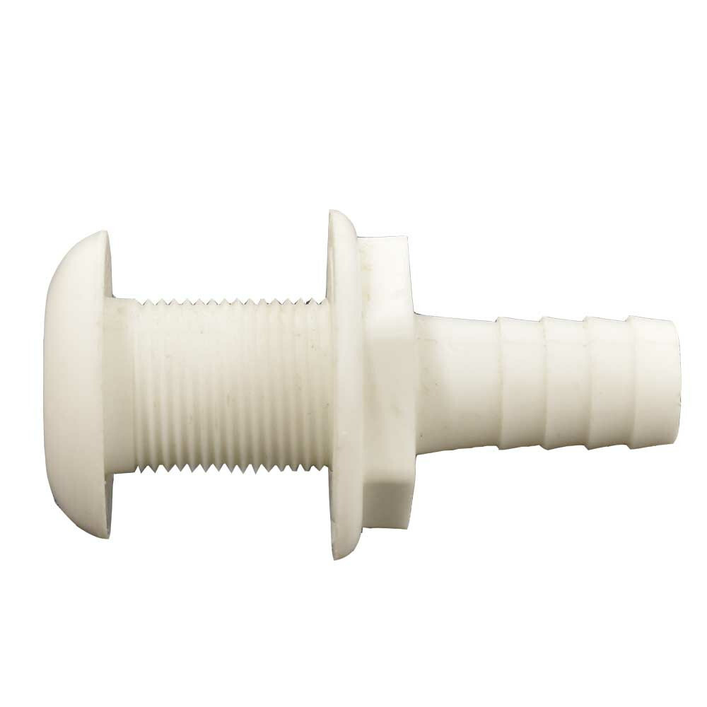 Boat Thru Hull | 3/4 Inch White Livewell Fitting