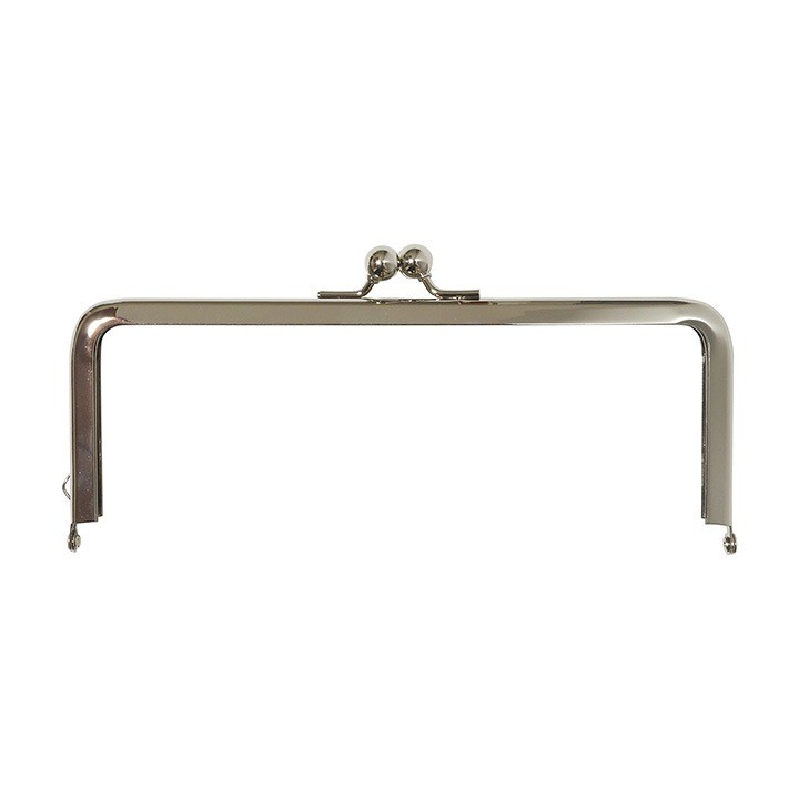 Bag Meister Insert Purse Frame, Square 18cm, w/ Single Ring, Nickel