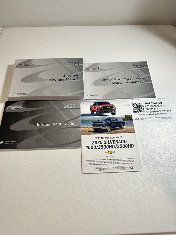 2020 Chevrolet Silverado Owners Manual Set