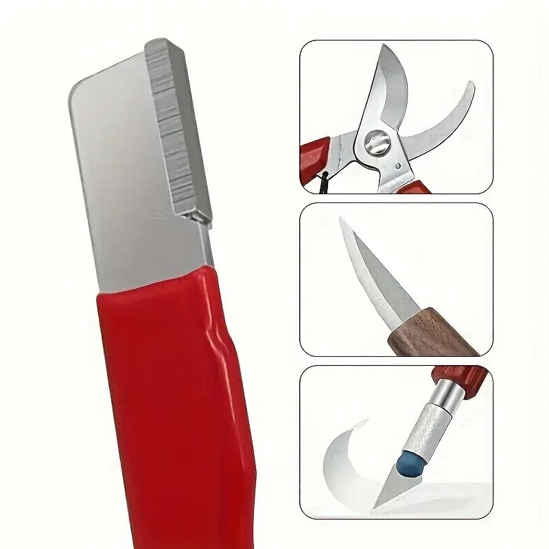 2Pcs Knife & Scissors Sharpener, Professional Kitchen & Garden Tool Sharpen