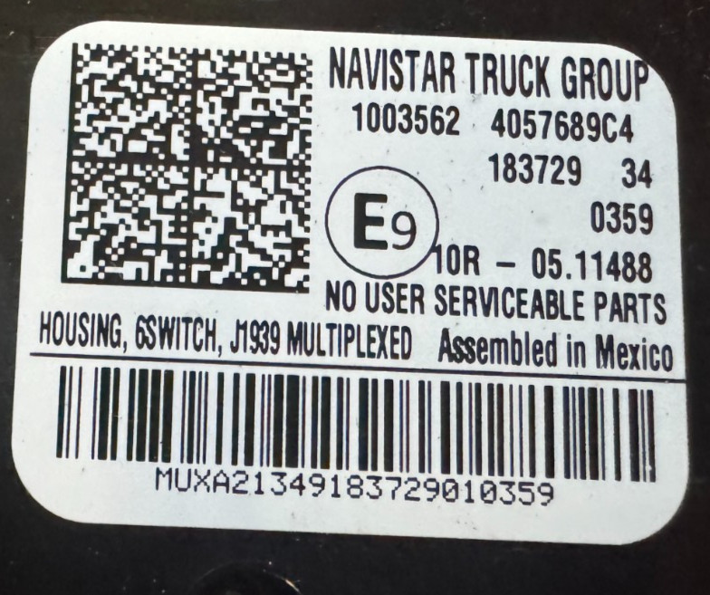 2023 International 6 SWITCH PANEL Dash Panel - 4057689C4, 1003562 MUX