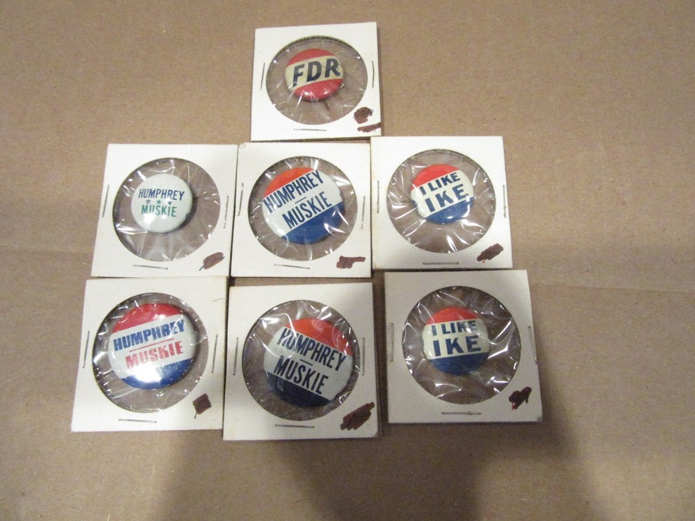 7 PRESEDENTIAL CAMPAIIN POLITICAL BUTTONS