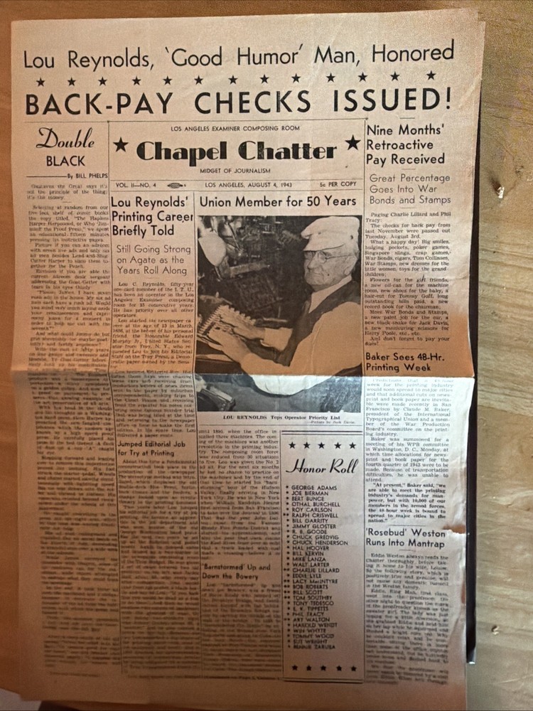 1940’s Chapel Chatter Newspaper Press