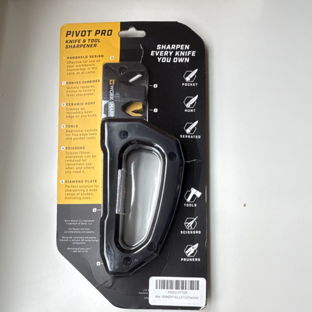 Work Sharp Pivot Pro Knife & Tool Sharpener Carbide Ceramic Diamond Black