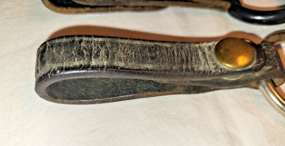 2 Tactical LEATHER Duty Belt Flashlight Ring Holders Maglite C Cell Flashlight