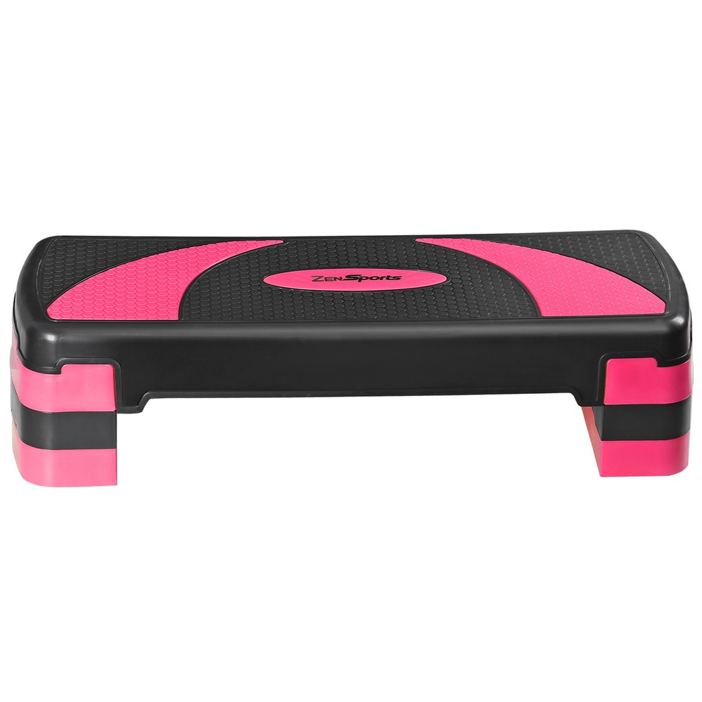 31 Inch Exercise Step Platform Adjust Aerobic Step Platform Workout Stepper Pink