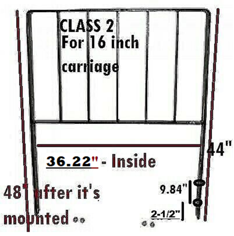 Forklift Load Back Rest Class II 36.22" Attachment LBR 2 BOLTS Per SIDE Class 2