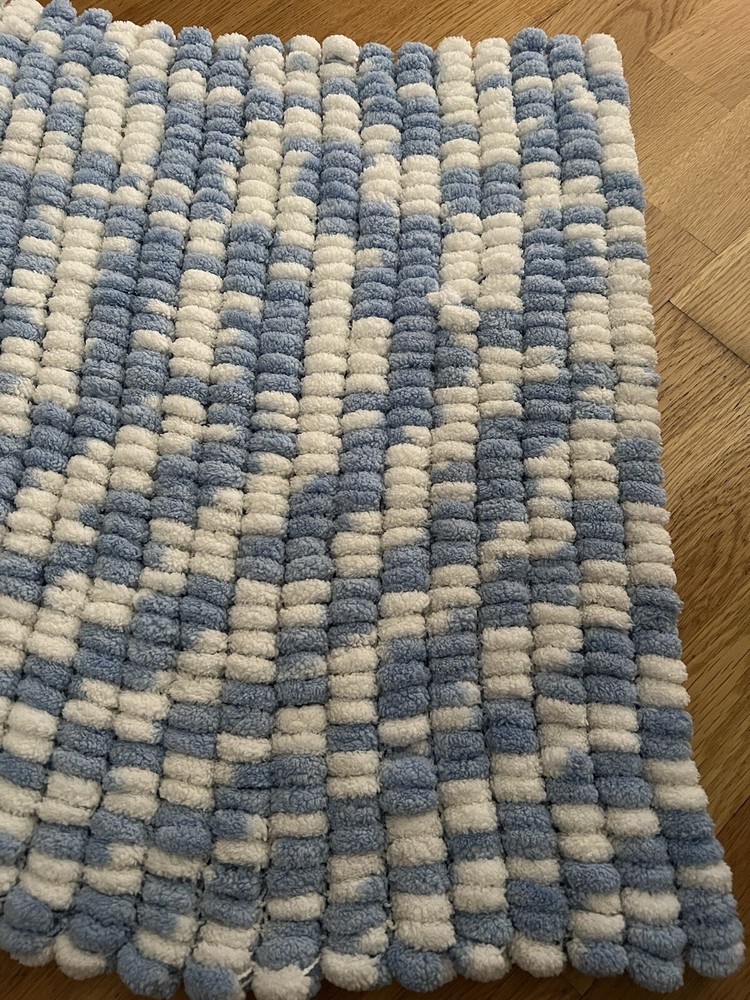 baby boy blue & white mallow handmade blanket