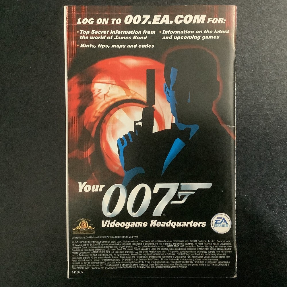 007 Agent Under Fire PS2 PlayStation 2 Instruction Manual Only