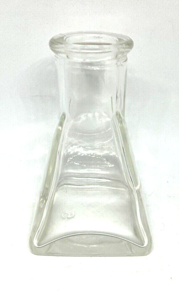 Clear Glass Pyramid Bottle Small Apothecary Perfume Diffuser Bud Vase Decorative
