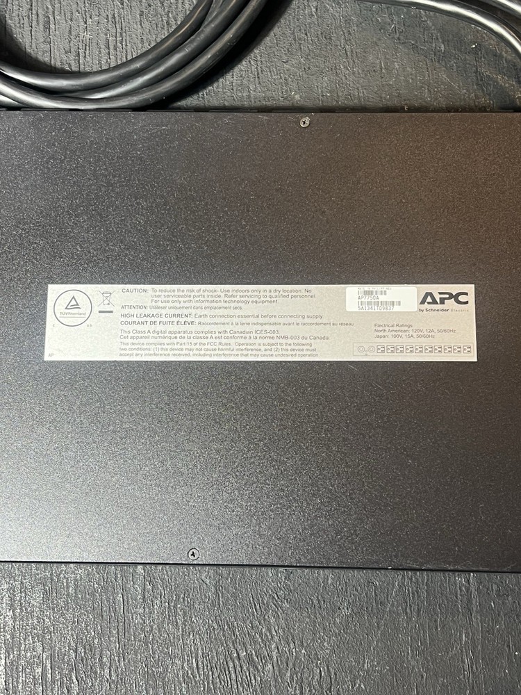 APC AP7750A Automatic Transfer Switch 120v 0U Rack Mount