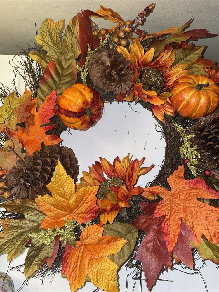 fall wreaths for front door 17”