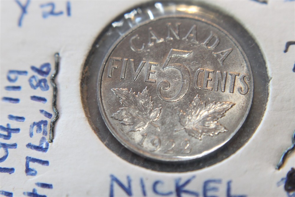 CANADA 1922 5 CENTS NICE COIN #1