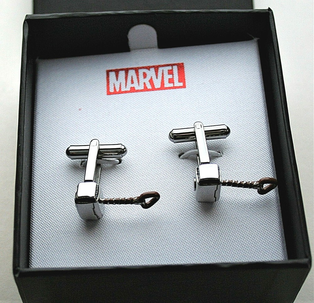 Marvel Comics Thor's Hammer Metal Cuff Links New NOS Box 2018