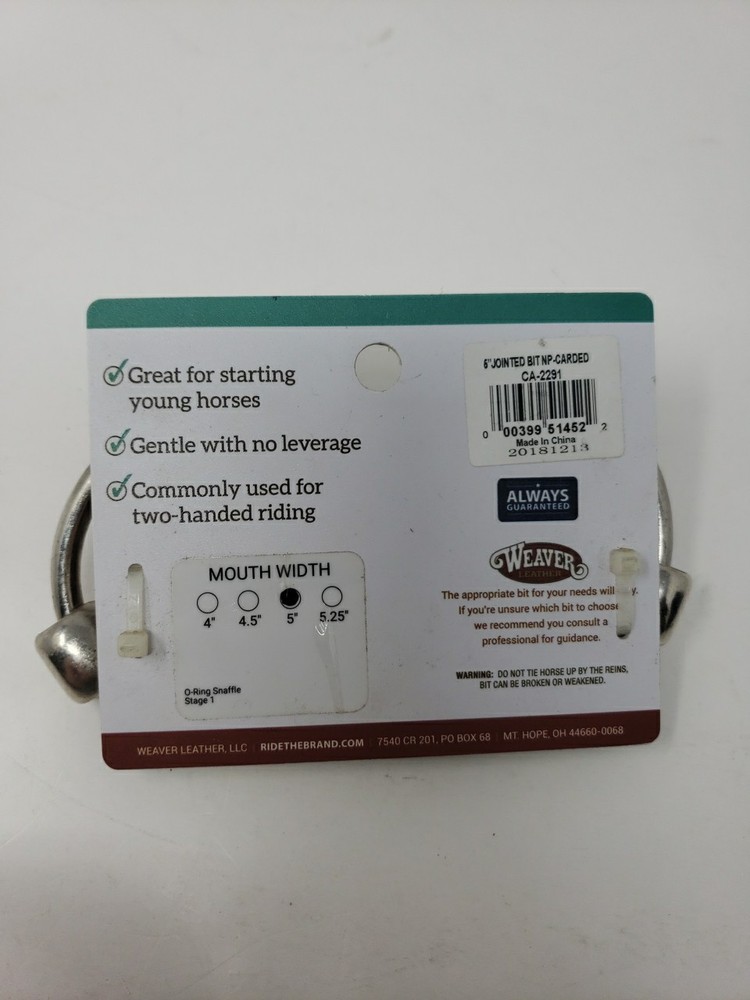 Weaver Leather O-Ring Snaffle Bit