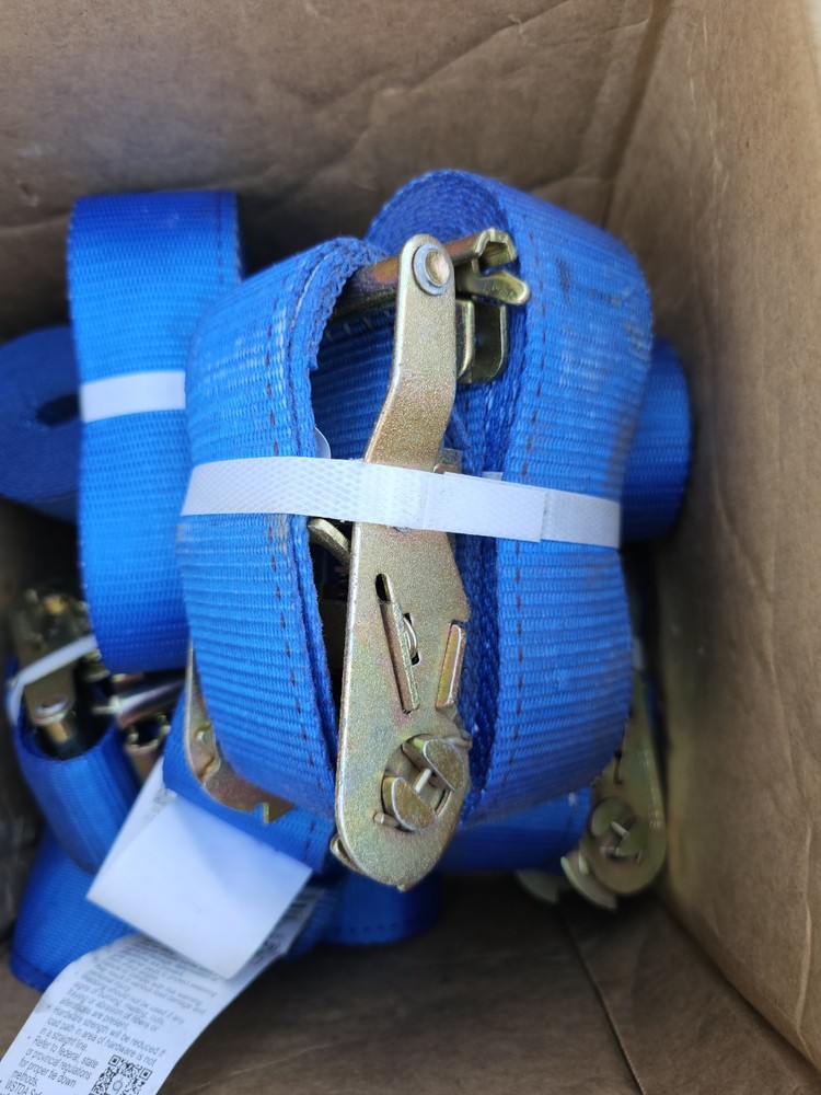 2" x 20' Blue E-Track Ratchet Strap | Standard 4' Fixed End