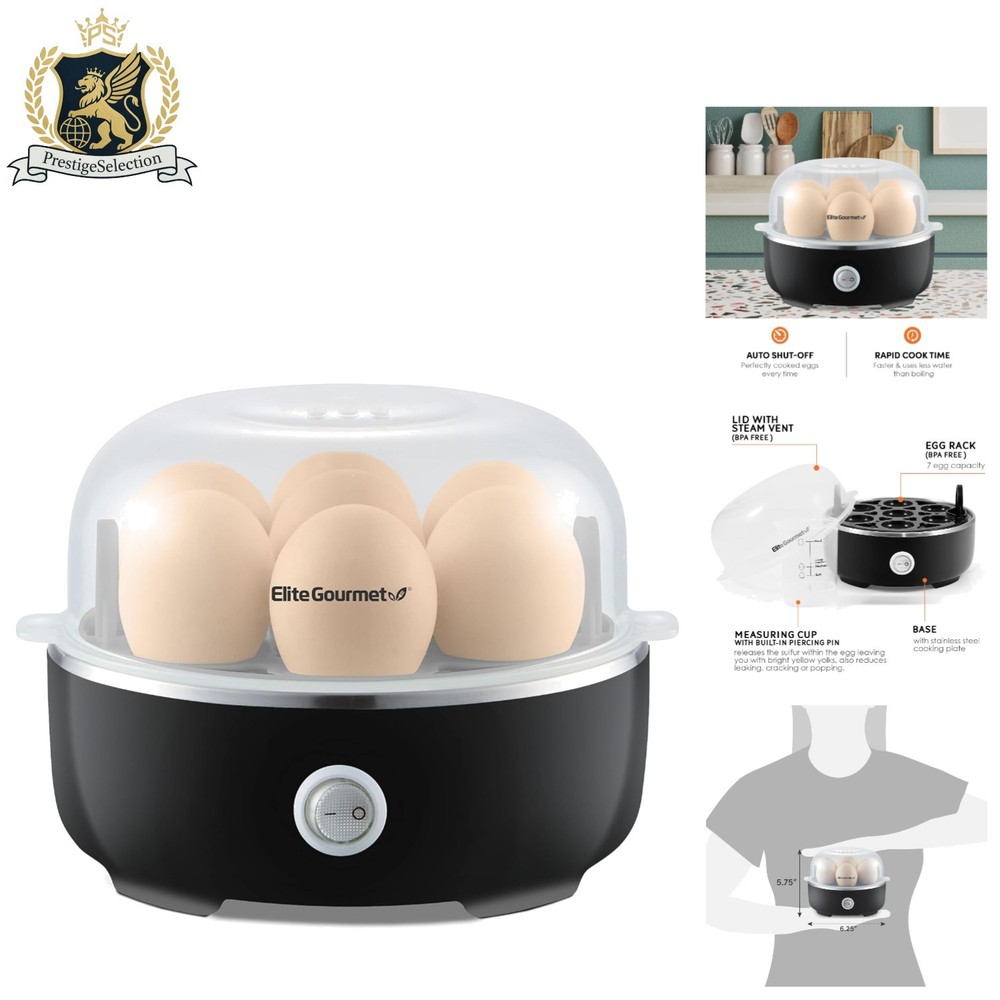 Compact 7-Egg Capacity Electric Egg Cooker - BPA-Free, Perfectly Cooked Eggs