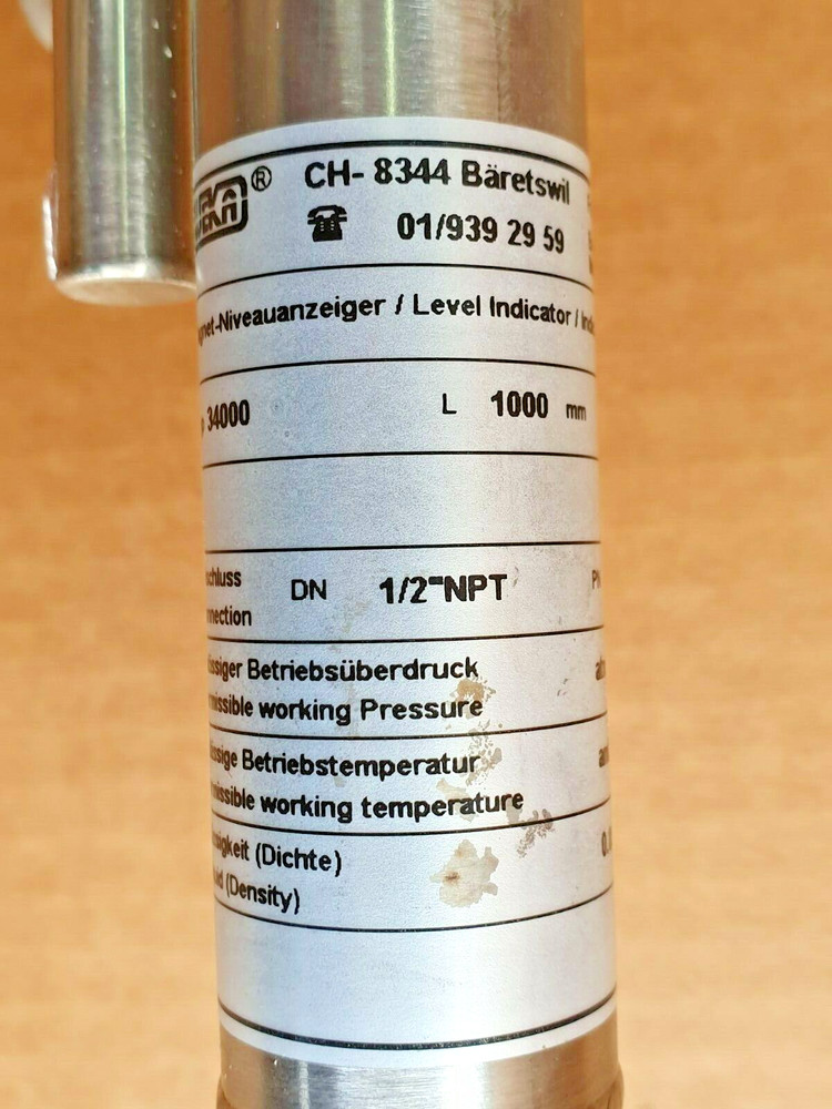 WEKA 34000 Magnetic Level Indicator, Visual Level Gauge # NEW